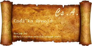 Csóka Arnold névjegykártya