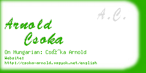 arnold csoka business card